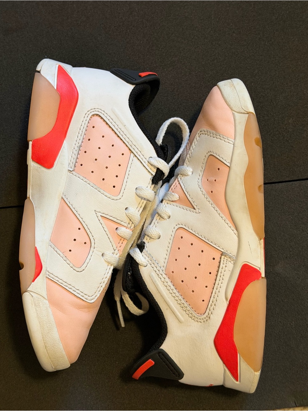 Jordan Kids Pink, White & Red Low-Top Sneakers